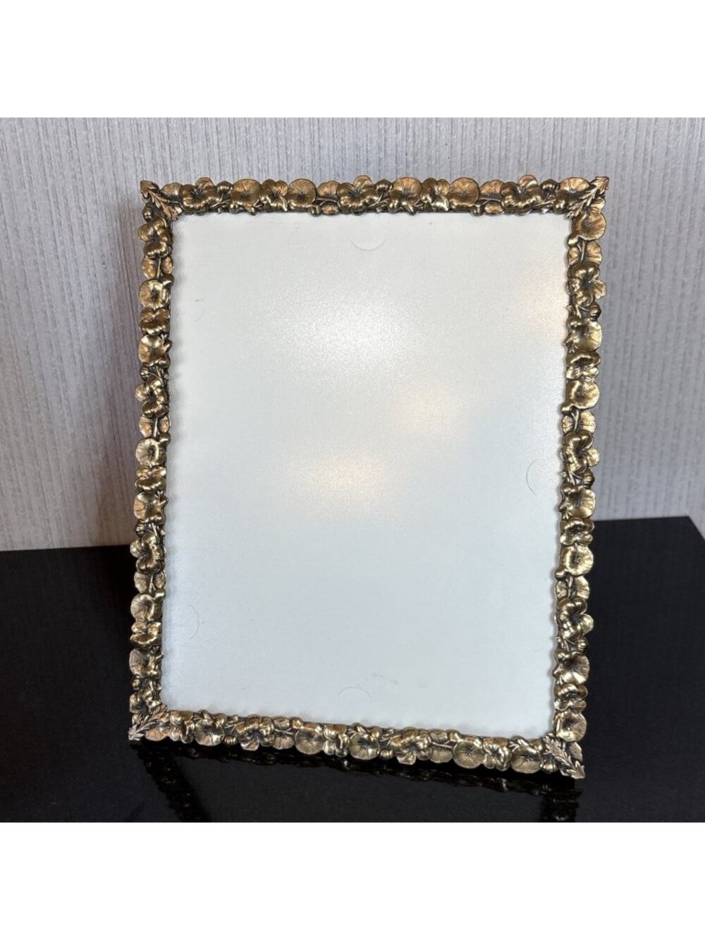Vintage Ornate Brass Picture Frame 8x10 Floral Hibiscus Hollywood Regency Photo